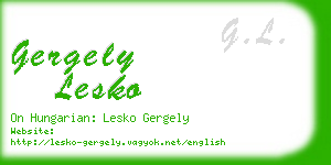gergely lesko business card
